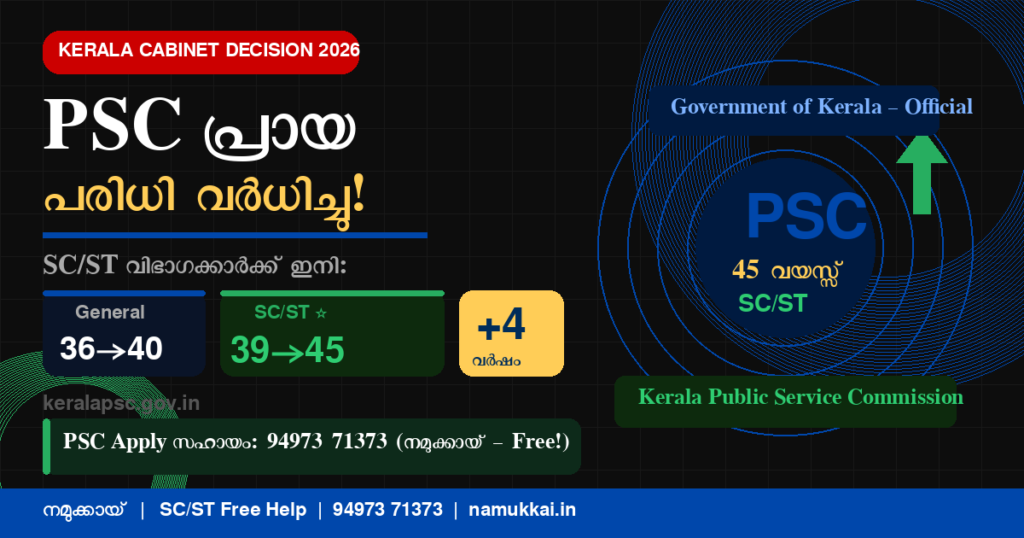 Kerala PSC age limit 2026